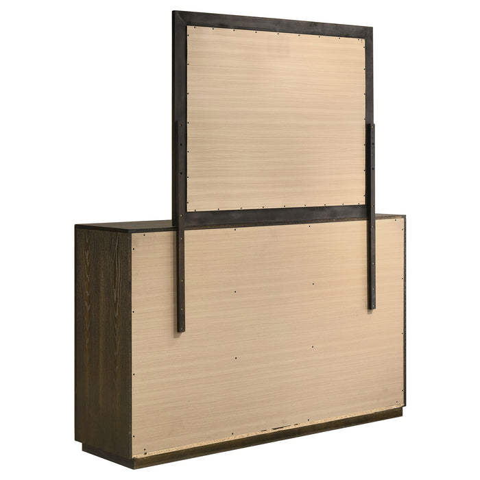 Atlas 7-drawer Bedroom Dresser and Mirror Set Dark Oak