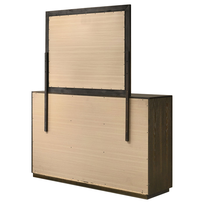 Atlas 7-drawer Bedroom Dresser and Mirror Set Dark Oak