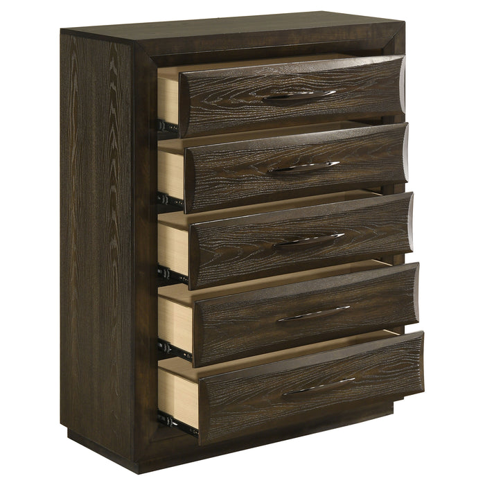 Atlas 5-drawer Bedroom Chest of Drawers Dark Oak