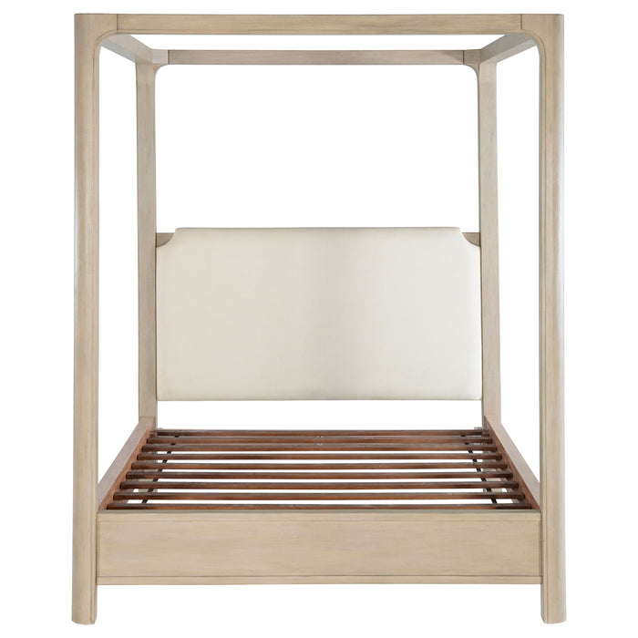 Solano 85-inch California King Canopy Bed Weathered Mango