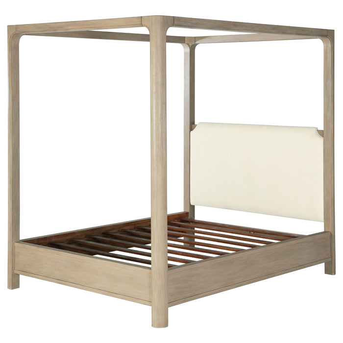 Solano 85-inch California King Canopy Bed Weathered Mango