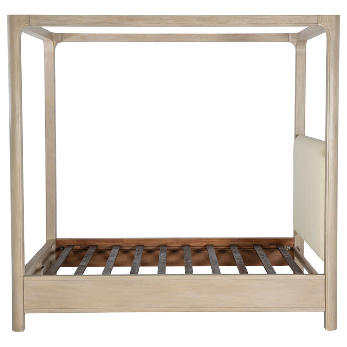 Solano 85-inch California King Canopy Bed Weathered Mango