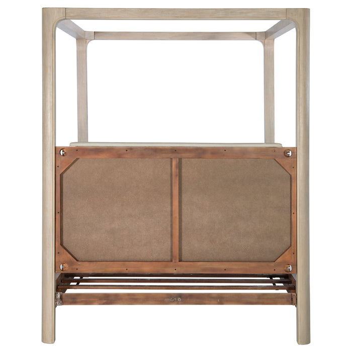 Solano 85-inch California King Canopy Bed Weathered Mango