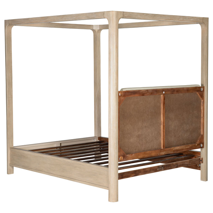 Solano 85-inch California King Canopy Bed Weathered Mango