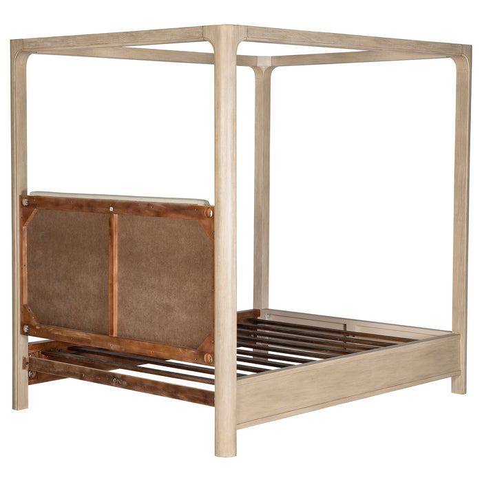 Solano 85-inch California King Canopy Bed Weathered Mango