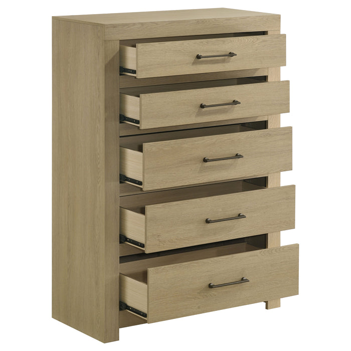 Hendricks 5-drawer Bedroom Chest of Drawers Light Oak