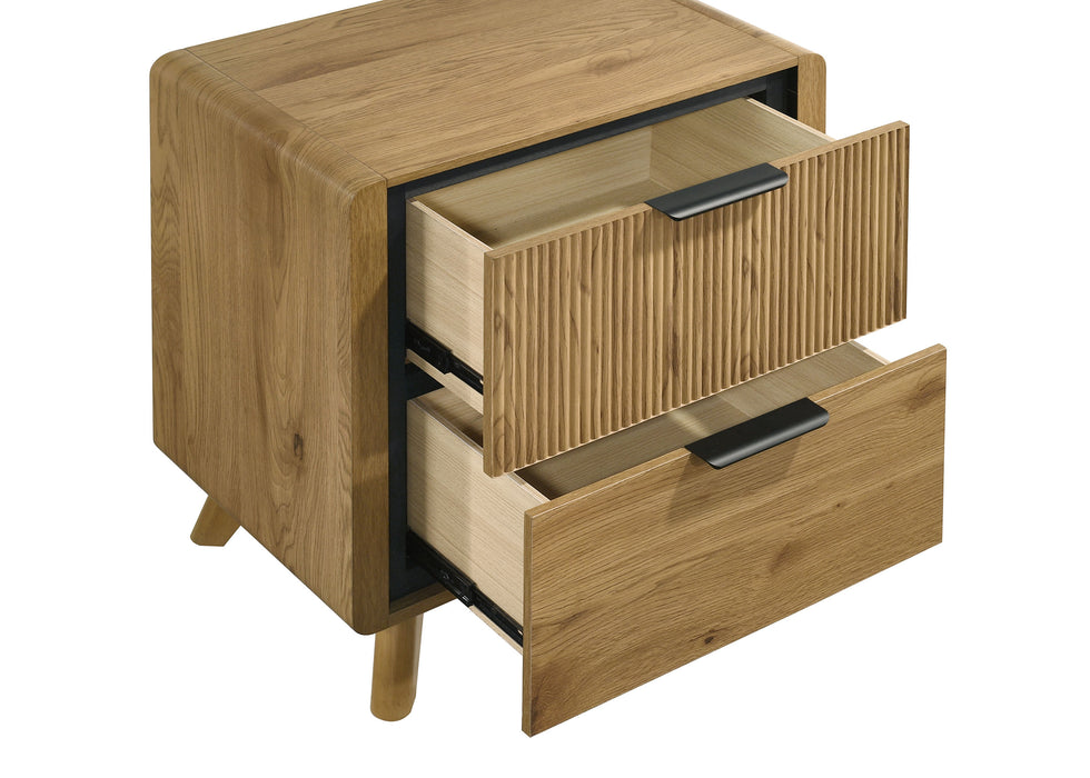 Bennett 2-drawer Bedroom Nightstand Bedside Table Light Oak