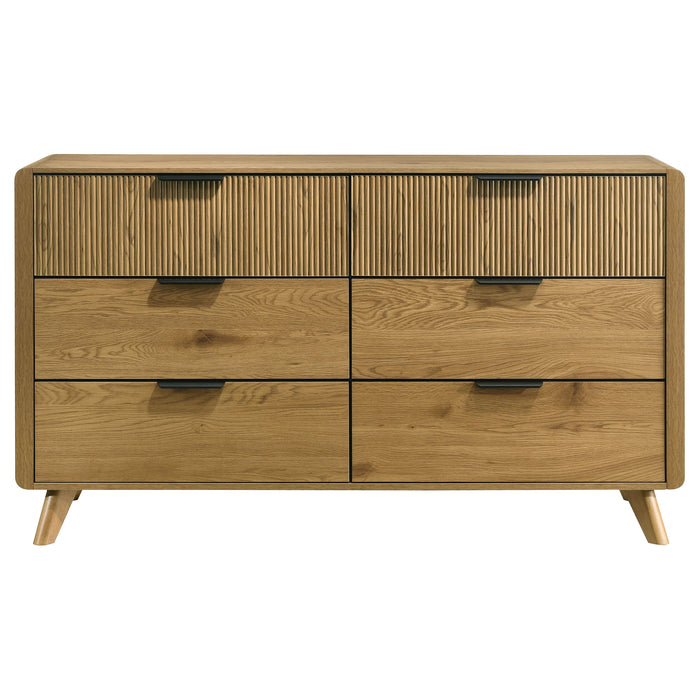 Bennett 6-drawer Bedroom Dresser Cabinet Light Oak