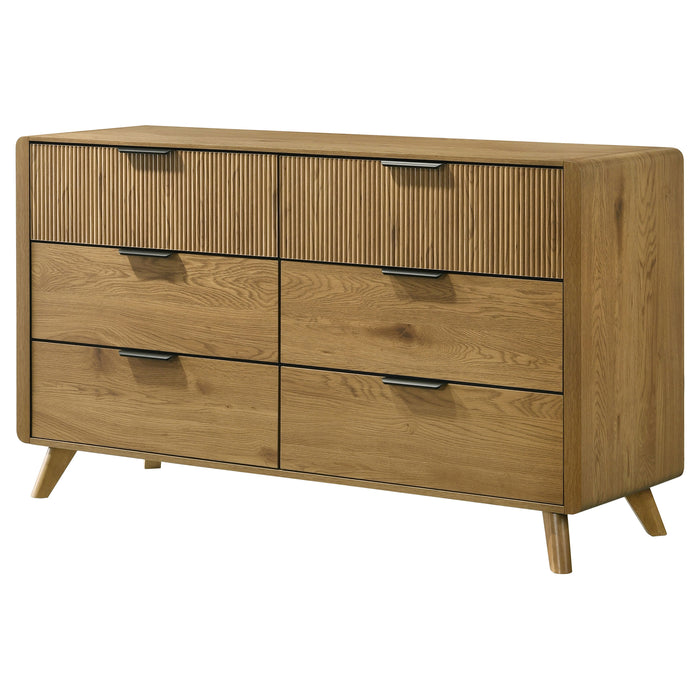Bennett 6-drawer Bedroom Dresser Cabinet Light Oak