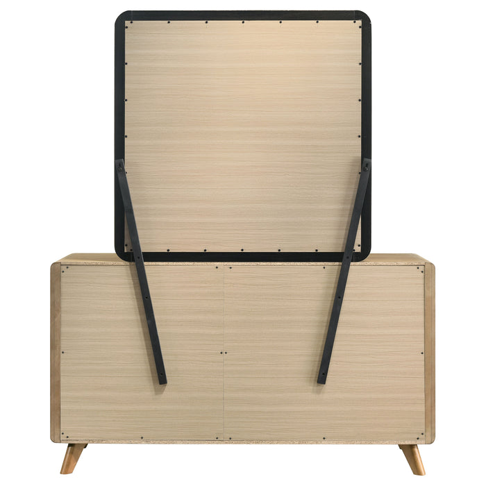 Bennett 6-drawer Bedroom Dresser and Mirror Set Light Oak