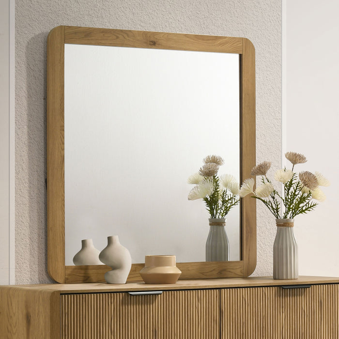 Bennett Bedroom Dresser Mirror Light Oak