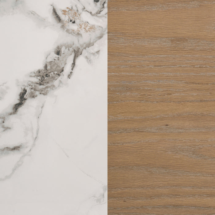 Leanne 6-drawer Sinter Stone Top Dresser Cabinet Light Oak