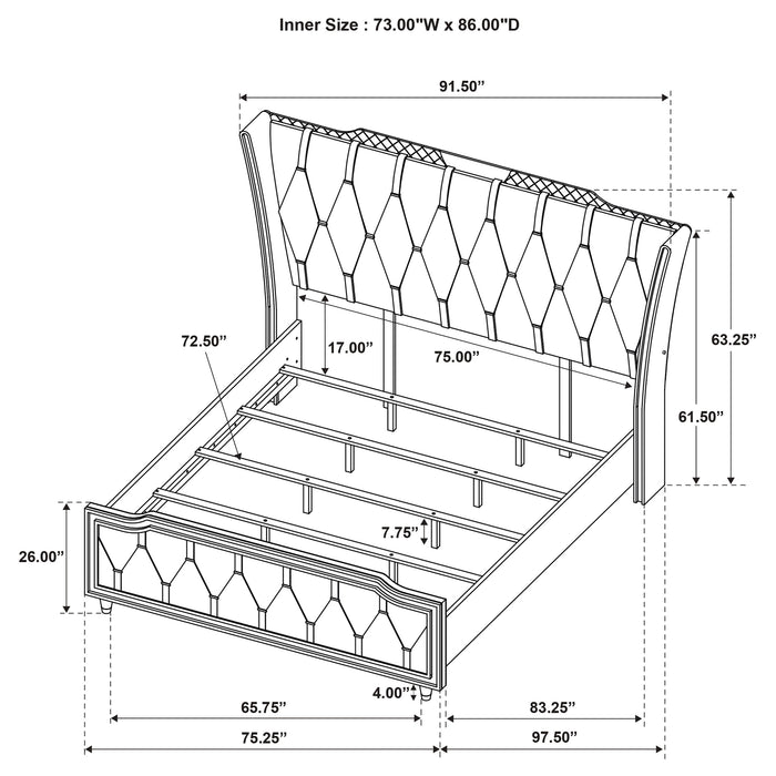 Lorient 4-piece California King Bedroom Set Black