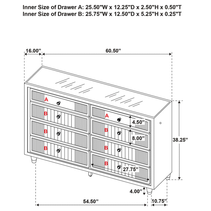 Ravenne 5-piece Velvet Upholstered California King LED Bedroom Set Black
