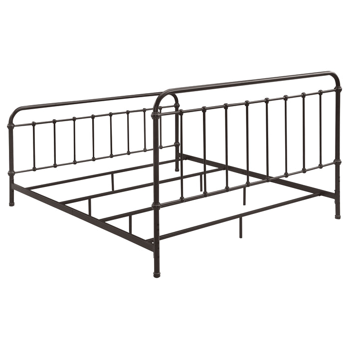 Livingston Metal Eastern King Open Frame Bed Dark Bronze
