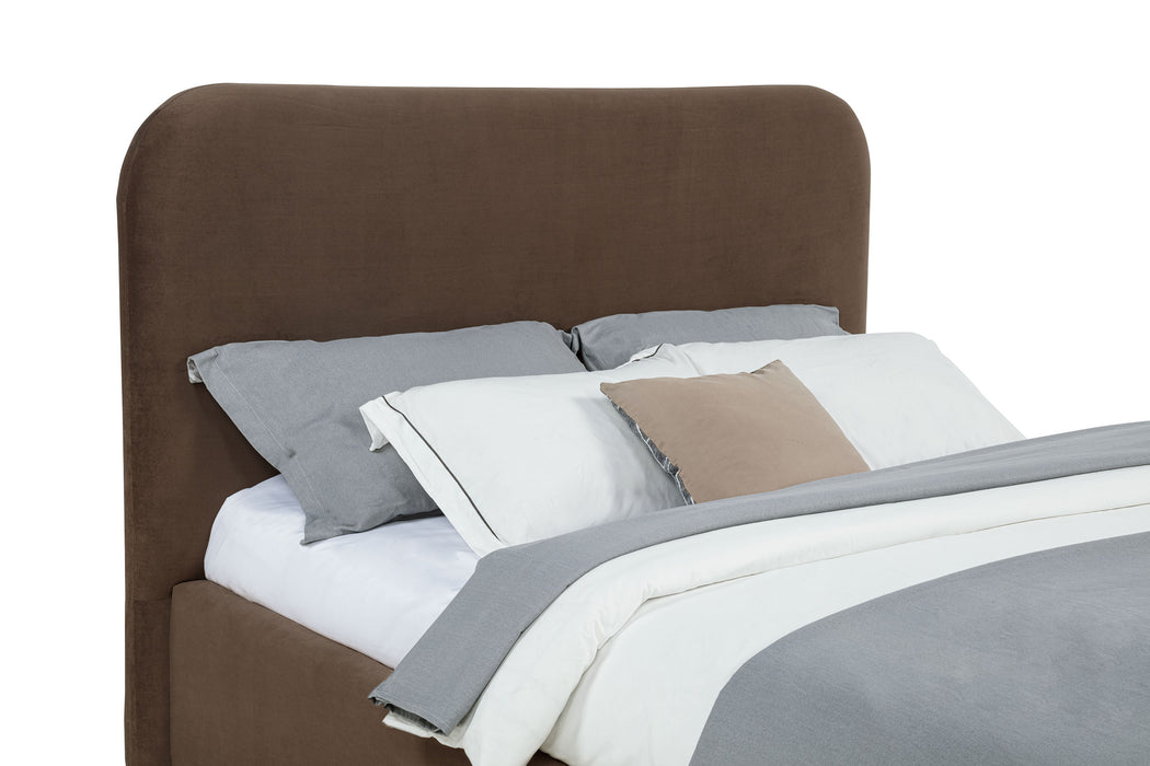 Anders Upholstered Full Storage Lift Platform Bed Chocolate