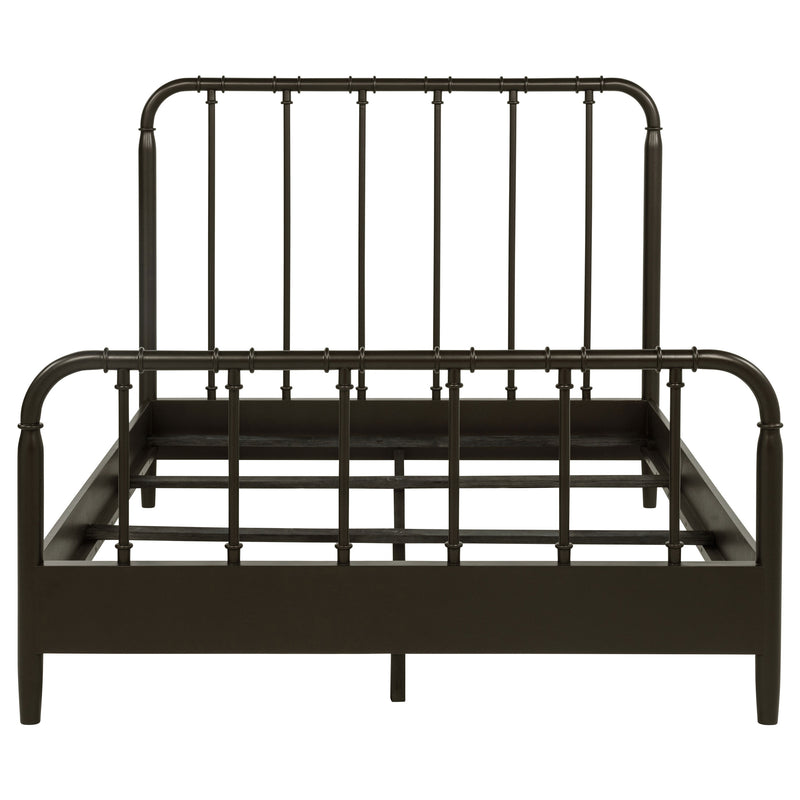 Rocco All Wood Water Pipe Open Frame Queen Bed Dark Bronze