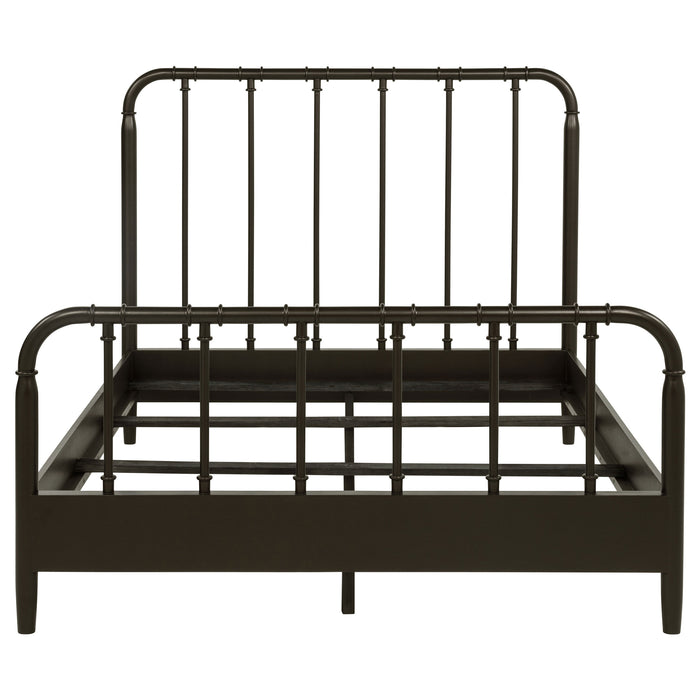 Rocco All Wood Water Pipe Open Frame Twin Bed Dark Bronze