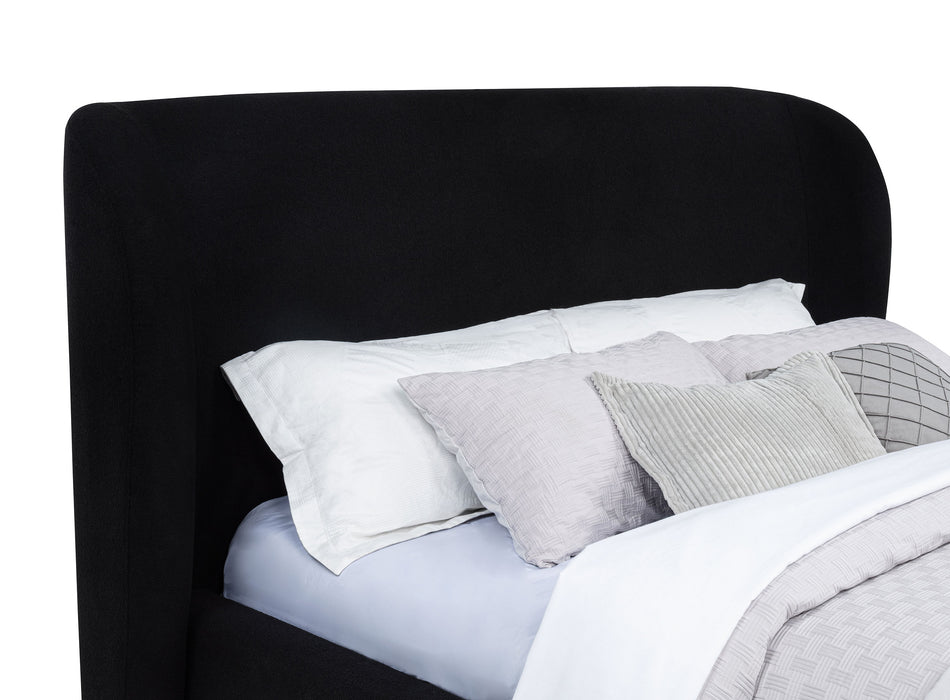 Blaire Upholstered Queen Wingback Platform Bed Black
