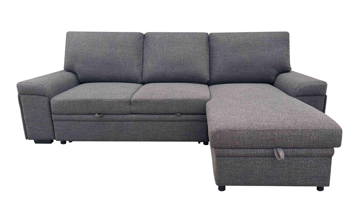 Demko Sleeper Sectional Sofa with Speaker and Storage Chaise Brown
