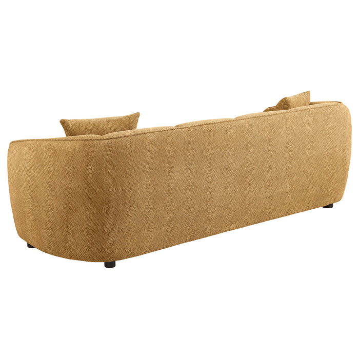 Aleisha Chenille Upholstered Sofa Mustard Yellow