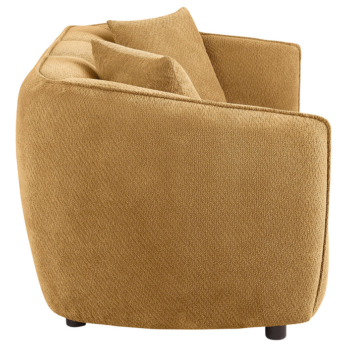 Aleisha Chenille Upholstered Loveseat Mustard Yellow