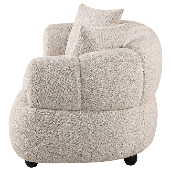 Whitney Contemporary Channel Tufted Boucle Upholstered Loveseat