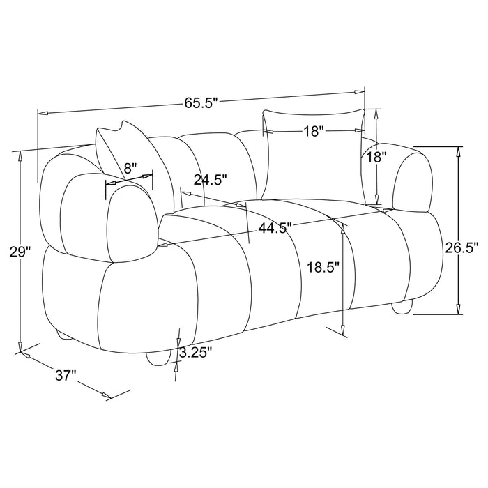Whitney Contemporary Channel Tufted Boucle Upholstered Loveseat