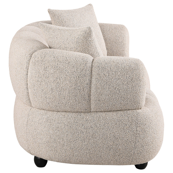 Whitney Contemporary Channel Tufted Boucle Upholstered Loveseat