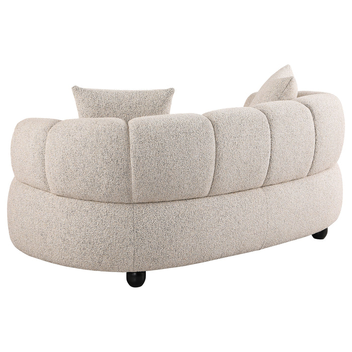 Whitney Contemporary Channel Tufted Boucle Upholstered Loveseat