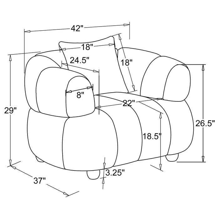 Whitney Contemporary Channel Tufted Boucle Upholstered Accent Chair