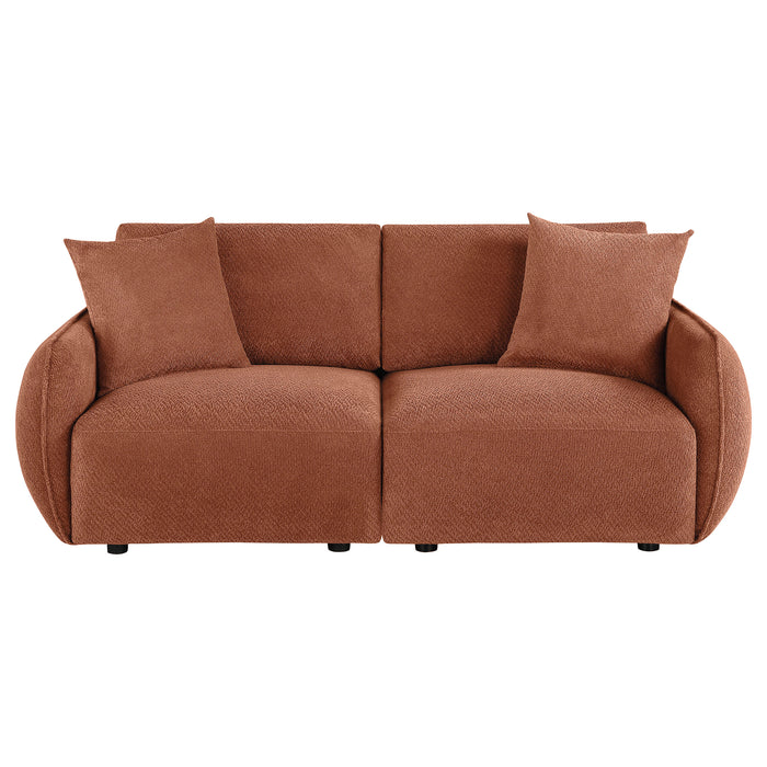 Elysia Chenille Upholstered Modular Lounge Loveseat Coral