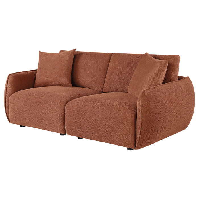 Elysia Chenille Upholstered Modular Lounge Loveseat Coral