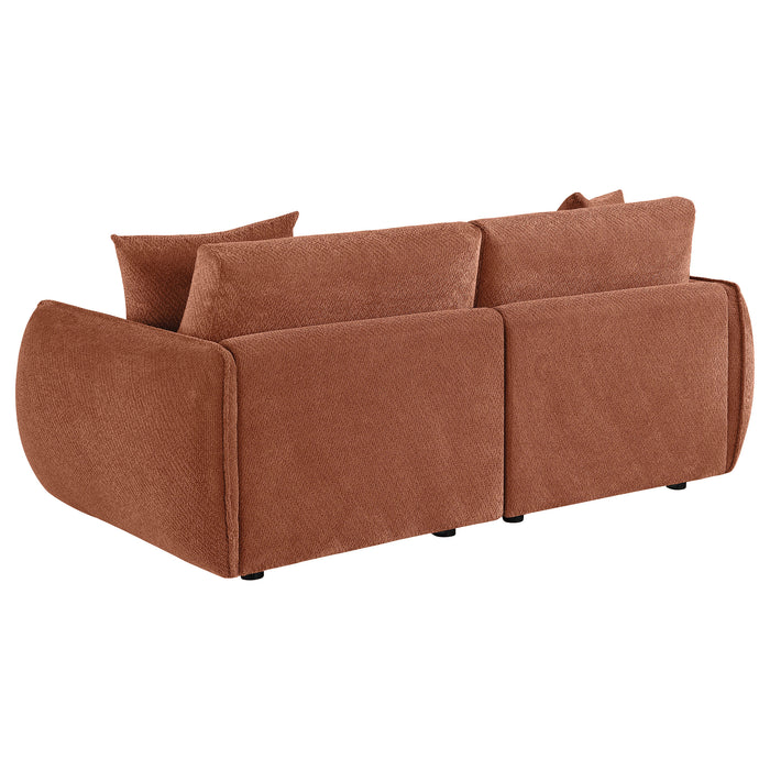 Elysia Chenille Upholstered Modular Lounge Loveseat Coral
