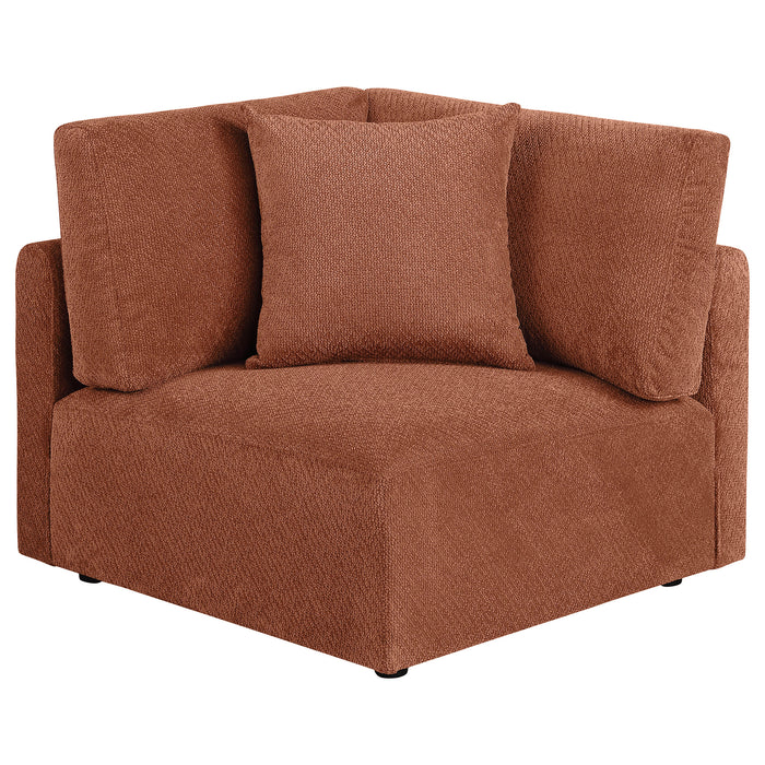 Elysia 5-piece Chenille Upholstered Modular Sectional Sofa Coral