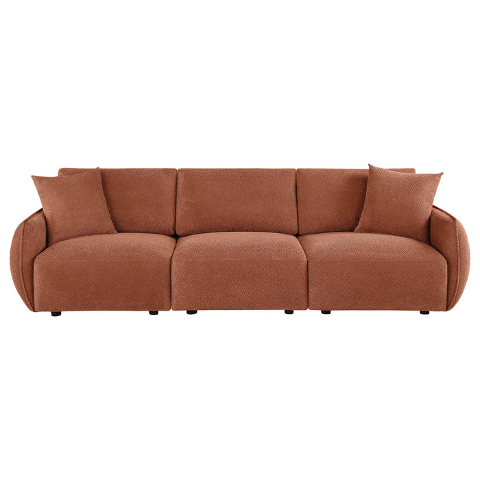 Elysia Chenille Upholstered Modular Lounge Sofa Coral