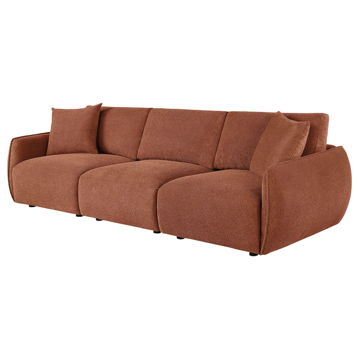 Elysia Chenille Upholstered Modular Lounge Sofa Coral