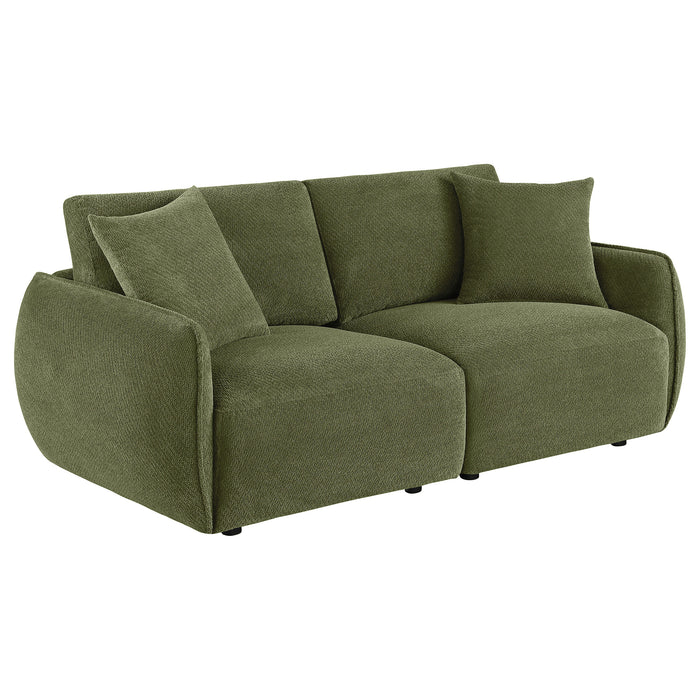 Elysia Chenille Upholstered Modular Lounge Loveseat Green