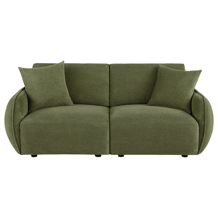 Elysia Chenille Upholstered Modular Lounge Loveseat Green