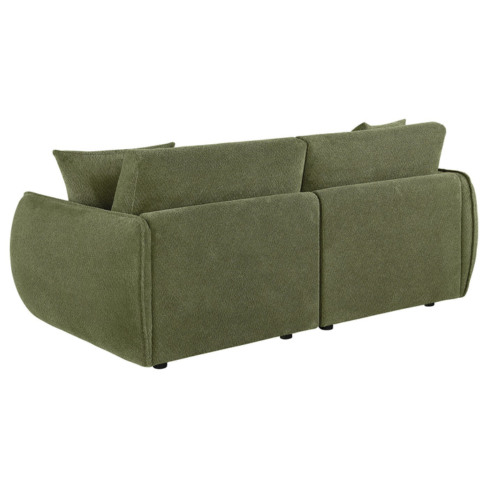Elysia Chenille Upholstered Modular Lounge Loveseat Green