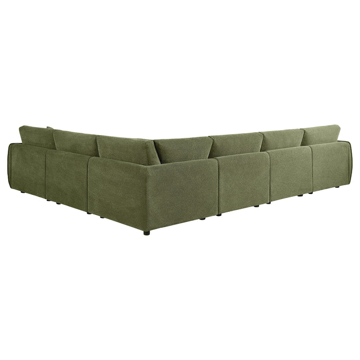 Elysia 6-piece Chenille Upholstered Modular Sectional Sofa Green