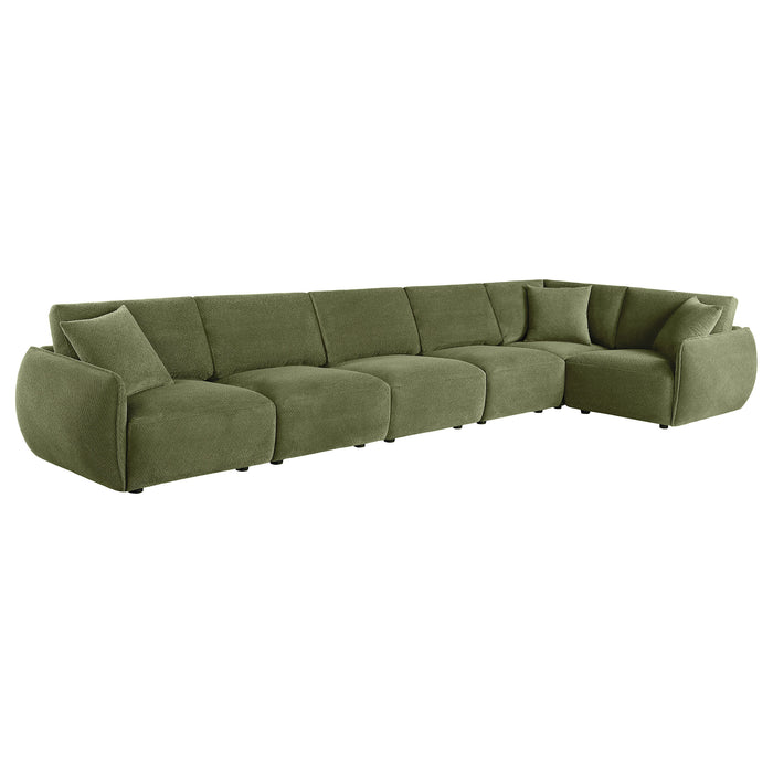 Elysia 6-piece Chenille Upholstered Modular Sectional Sofa Green