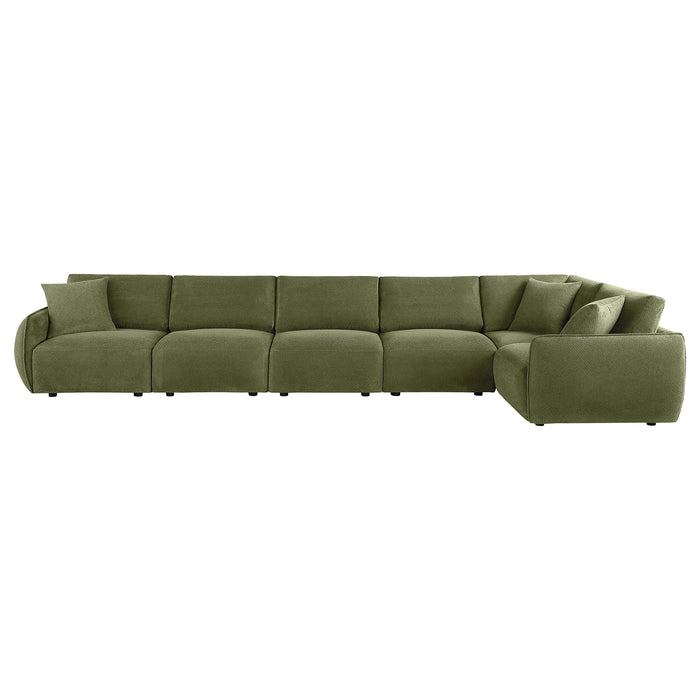 Elysia 6-piece Chenille Upholstered Modular Sectional Sofa Green