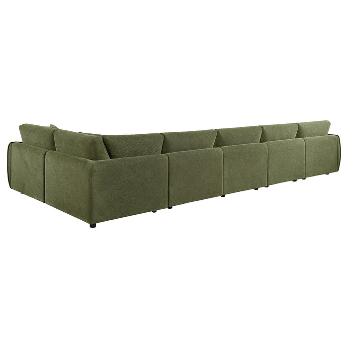 Elysia 6-piece Chenille Upholstered Modular Sectional Sofa Green