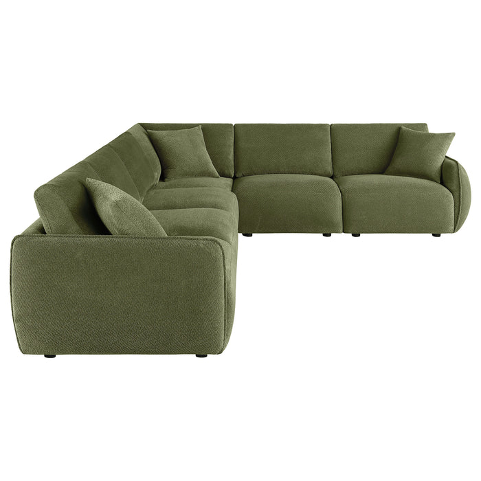 Elysia 6-piece Chenille Upholstered Modular Sectional Sofa Green