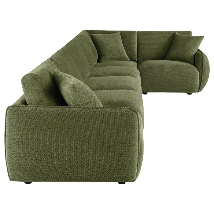 Elysia 6-piece Chenille Upholstered Modular Sectional Sofa Green
