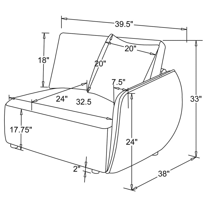 Elysia 5-piece Chenille Upholstered Modular Sectional Sofa Green