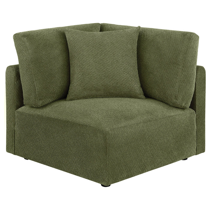 Elysia 5-piece Chenille Upholstered Modular Sectional Sofa Green