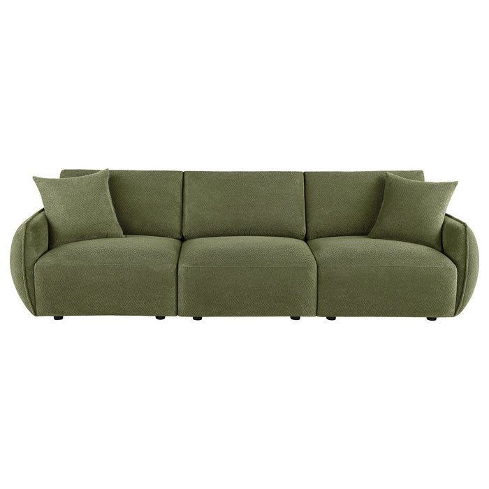 Elysia Chenille Upholstered Modular Lounge Sofa Green