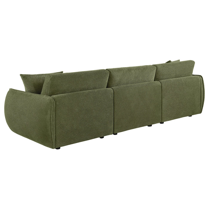 Elysia Chenille Upholstered Modular Lounge Sofa Green